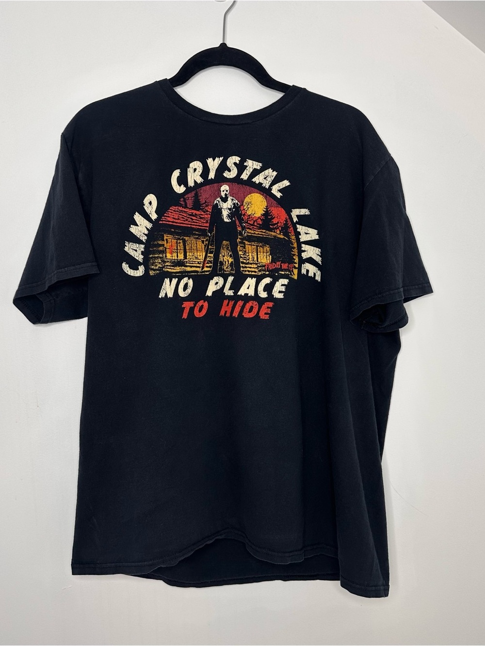 Friday the 13th Jason Voorhees Camp Crystal Lake Graphic T-Shirt XL Black Horror